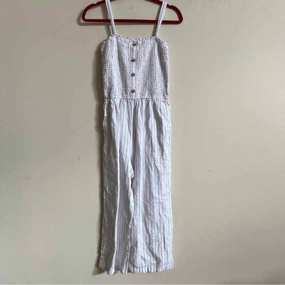 Abercrombie & Fitch Pants - Abercrombie & Fitch Striped Jumpsuit Romper Large Wide Legs Linen Blend